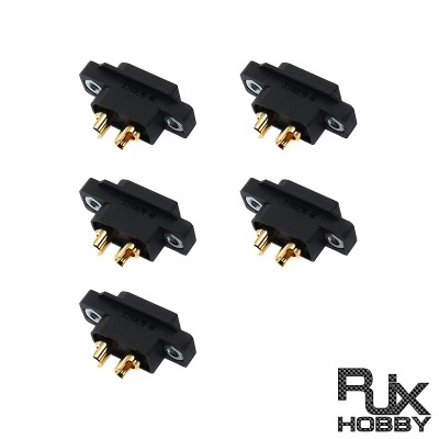 RJX 5pcs Amass Black XT60EW Large Current Flame Retardant Power Connector Gold-plated Male Plug for RC UAV Battery Connection