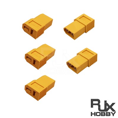 RJX 5pcs XT60-D connector XT60 Male to Dean T Plug Female Converter Adapter