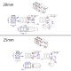RJXHOBBY 1pcs 20 / 25 / 30 / 40mm folding down arm for Plant Protection UAV Multicopter