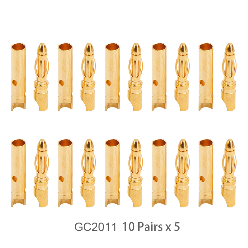 RJX 50 Pairs 2.0mm Gold Bullet Banana Connector Plug 2mm Male & Female Bullet Connector 