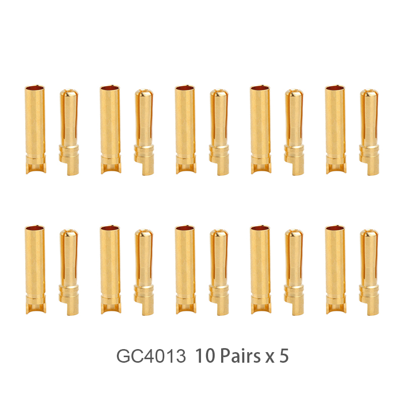 RJX 50 Pairs 4.0mm Gold Bullet Banana Connector Plug 4mm Male & Female Bullet Connector