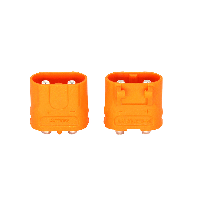 RJX Amass 10pcs Male DC Plug LCB30PB Copper Silver Plated Lithium Battery Connector For Smart Appliance