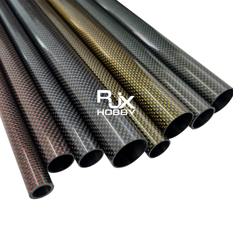 RJX 1pcs Colored 3K Carbon Fiber Tube 1000mm(OD:12-20mm)