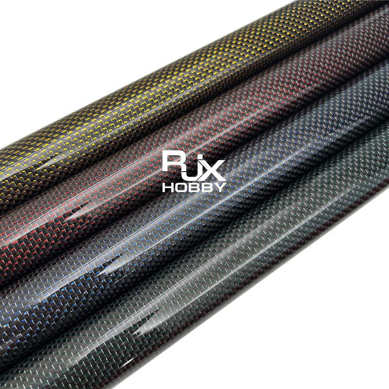 RJX 1pcs Colored 3K Carbon Fiber Tube 1000mm(OD:12-20mm)