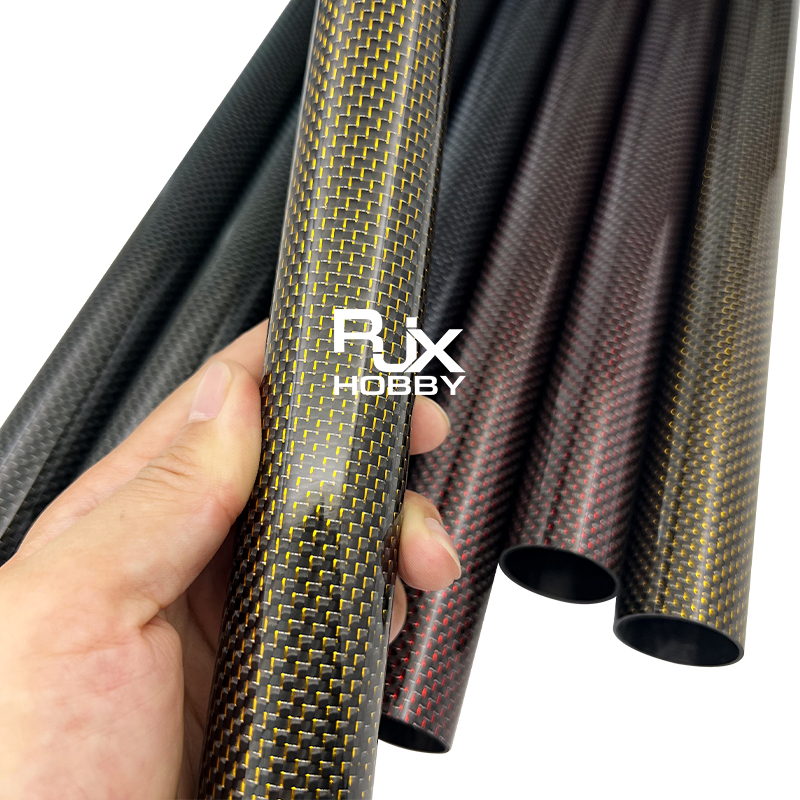 RJX 1pcs Colored 3K Carbon Fiber Tube 1000mm(OD:12-20mm)