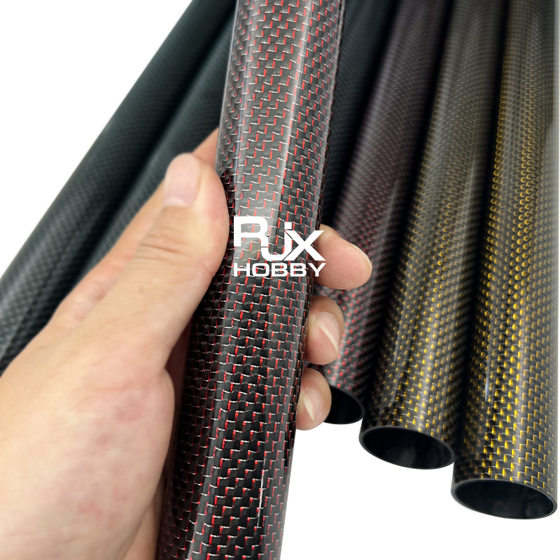RJX 1pcs Colored 3K Carbon Fiber Tube 1000mm(OD:12-20mm)