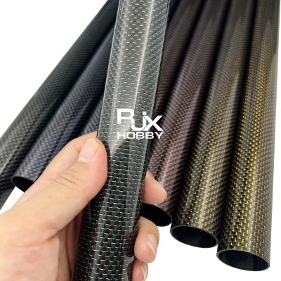 RJX 1pcs Colored 3K Carbon Fiber Tube 1000mm(OD:21-30mm)