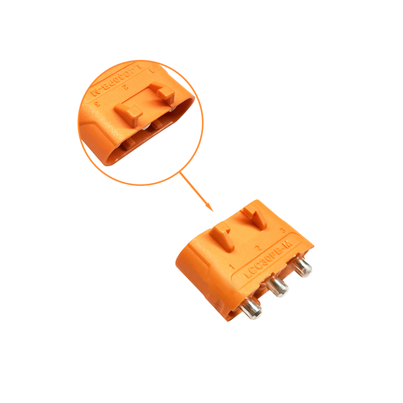 RJX Amass 10pcs Male 3PIN LCC30PB Copper Silver Plated Lithium Battery Connector For Smart Appliance