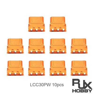 RJX Amass 10pcs Male 3PIN LCC30PW Copper Silver Plated Lithium Battery Connector For Smart Appliance