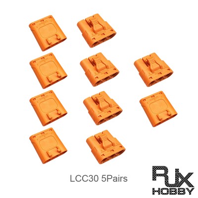 RJX Amass 3PIN LCC30 Copper Silver Plated Lithium Battery Connector For Smart Appliance