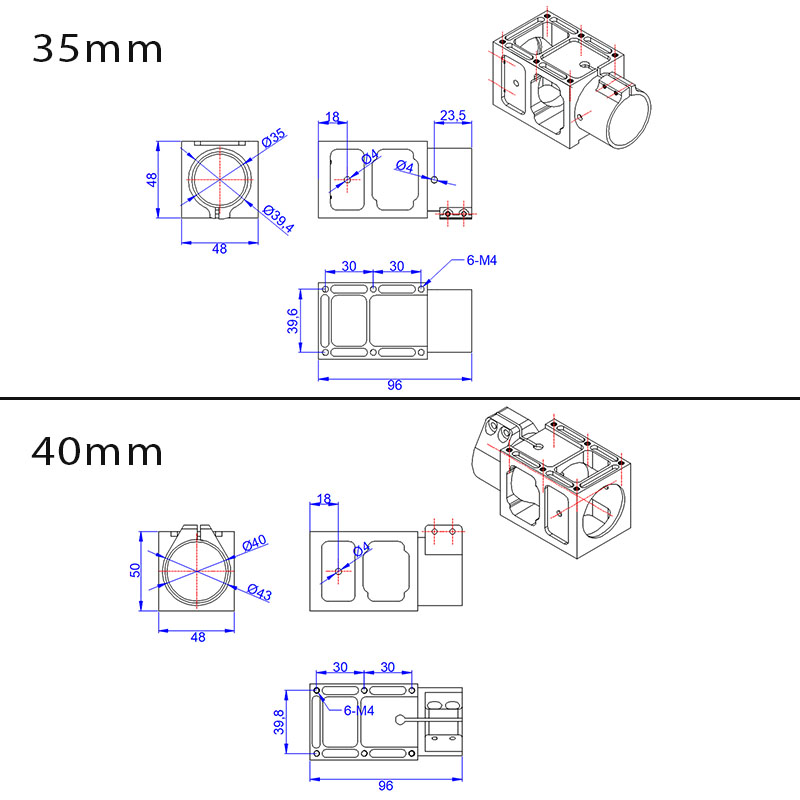RJX 1pcs Aluminum alloy 35 40mm Center Plate Mount Holder for RC Multirotor Drone