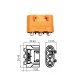 RJX Amass 10pcs Male 3PIN LCC40PB Copper Silver Plated Lithium Battery Connector For Smart Appliance