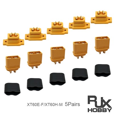 RJX 5pairs Amass XT60E-F Female + XT60H-M Male Battery Connecting Adapter