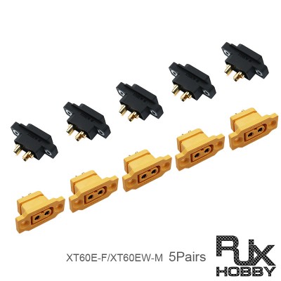 RJX 5pairs Amass XT60E-F Female + XT60EW-M Male Battery Connecting Adapter
