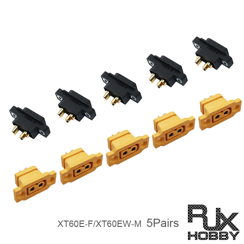 RJX 5pairs Amass XT60E-F Female + XT60EW-M Male Battery Connecting Adapter
