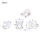 RJX 1pcs 20mm Tripod Aluminum Tilt Fixed Seat Landing Gear Connector