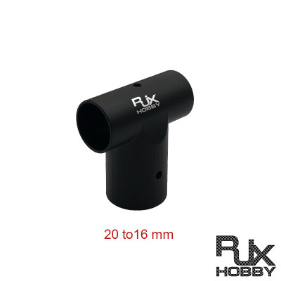 RJX 1pcs 20 to 16mm Landing Gear Aluminum Alloy Tee Tripod Carbon Fiber Tube Connector For Agriculture Drone UAV