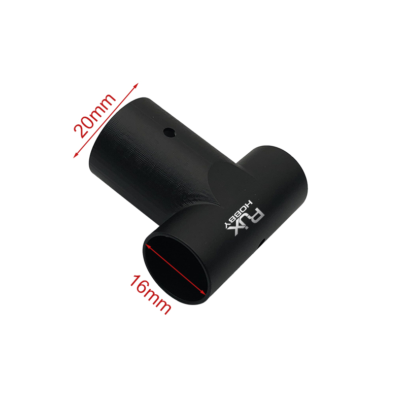 RJX 1pcs 20 to 16mm Landing Gear Aluminum Alloy Tee Tripod Carbon Fiber Tube Connector For Agriculture Drone UAV