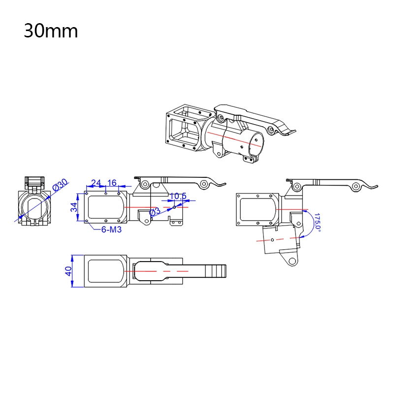 RJXHOBBY 1pcs 30mm folding side arm for Plant Protection UAV Multicopter