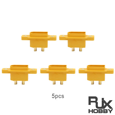 RJXHOBBY 5pcs Amass XT90NE-M XT90NE Male Plug with M2.5 Nuts Lipo Battery Connector Gold-plated Connecting Adapter