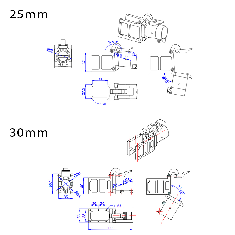 RJX 1pcs Aluminum alloy folding down arm pipe joint 25mm 30mm for plant protection uav RC helicopter spareparts