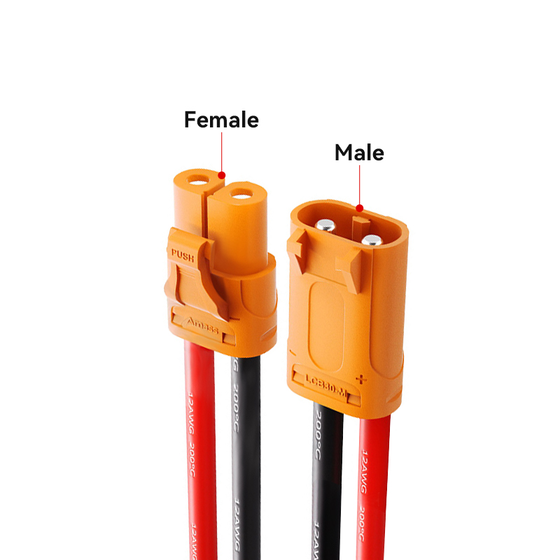 RJXHOBBY LCB30 Female Male Connector With 12AWG Cable 