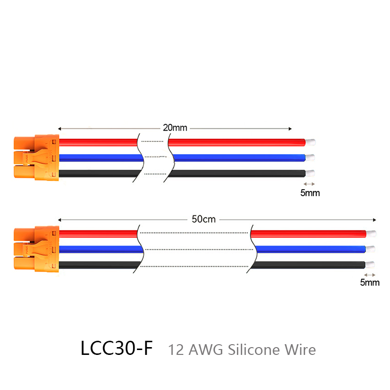 RJXHOBBY LCC30 Female Male Connector With 12AWG Cable