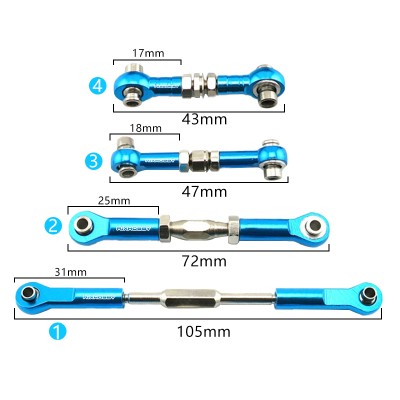 RJX 5pcs 3mm Ball Head Aluminum Alloy Ball Joint Tie Steering Gear Connecting Rod Transmission shaft for RC Model Ship DIY Frame