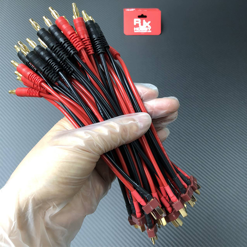 RJX 1pcs 4.0 Banana Head to T Head Plugs Adapter 