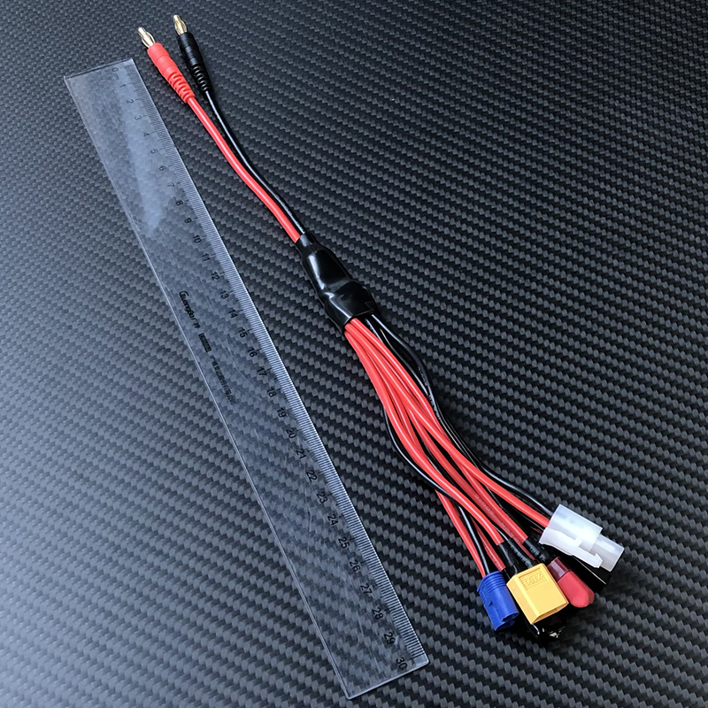 RJX 1pcs 8 in1 RC Charger Adapter Connector 4.0mm Banana Connector To EC3 XT60 JST TRX Tamiya Futaba T Plug Lead Wire