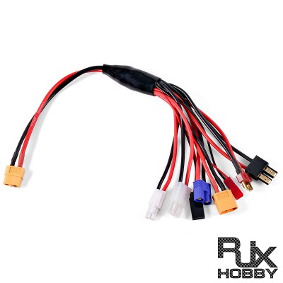 RJX 1pcs 8 in 1 XT60 Plug to XT60/T/JST/EC3/TRX/TAMIYA/FUTABA/MINI TAMIYA Plug Charger Adapter Cable for IMAX B6 ISDT Charger