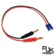 RJX 1pcs RC Battery Charge Cable EC2 Male to 4mm Banana Plug Connector Plug Adapter