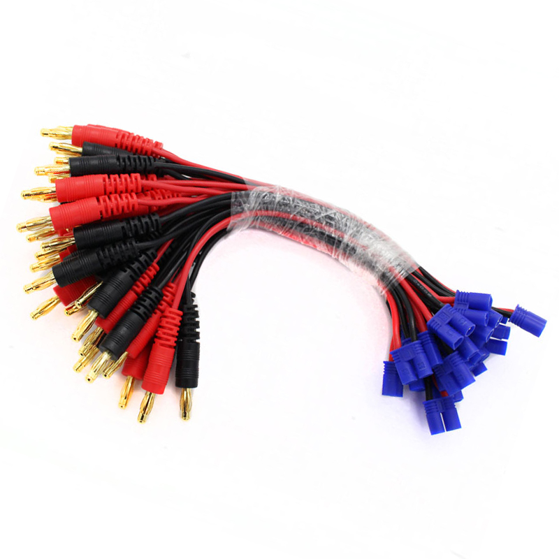 RJX 1pcs RC Battery Charge Cable EC2 Male to 4mm Banana Plug Connector Plug Adapter