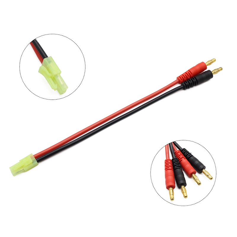 RJX 1pcs Mini Tamiya Plug to 4.0 Banana Plug Charger Cable