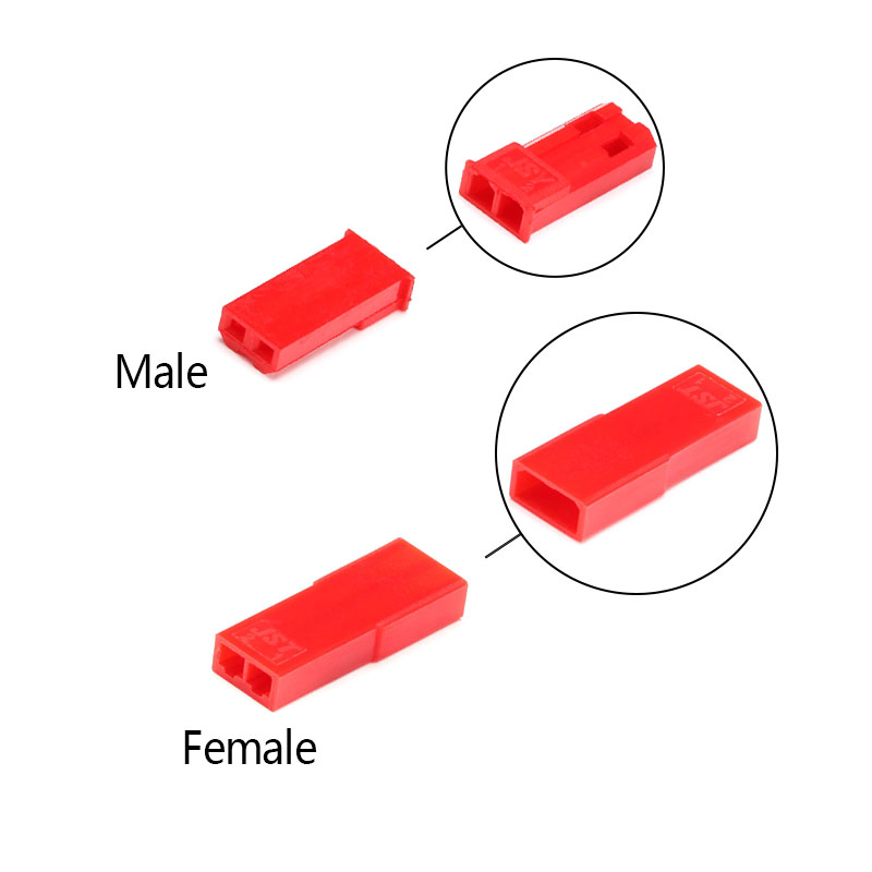 RJX 50 sets 2.54mm 2 Pin JST Connector Plug Jack Female Male Housing Plug Jumper Crimp Terminal Wire Connector