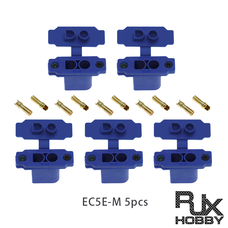 RJX 5pcs EC5E Male Panel can Fixed Gold-plated Banana Plug Battery Connector Dust Cap for RC Aircraft Drone