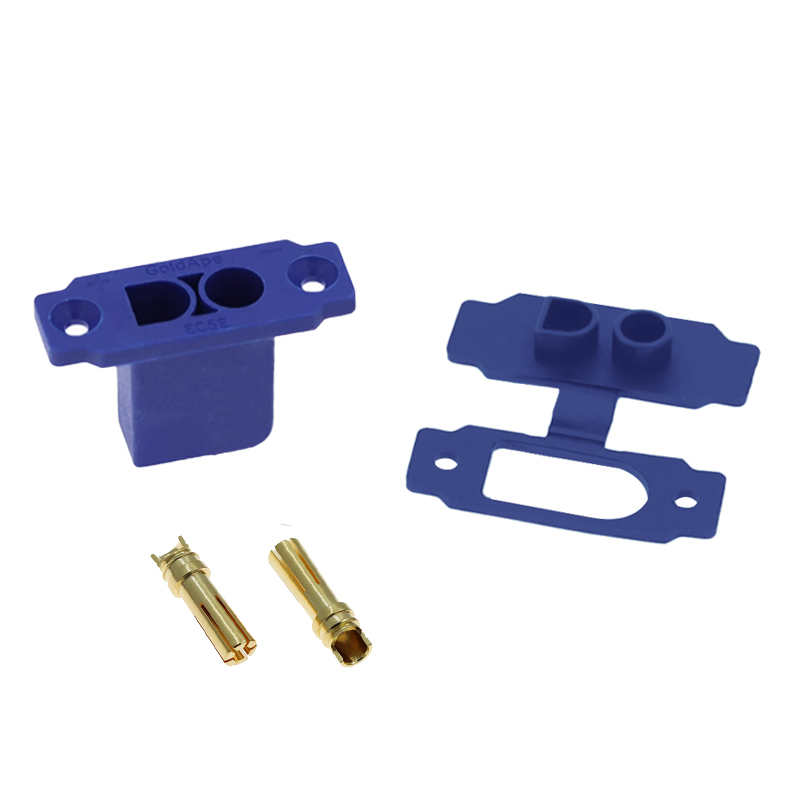 RJX 5pcs EC5E Male Panel can Fixed Gold-plated Banana Plug Battery Connector Dust Cap for RC Aircraft Drone