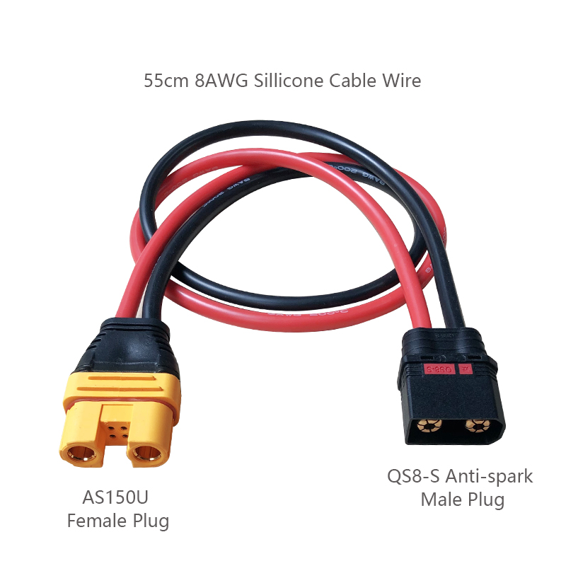 RJXHOBBY 1pcs QS8-S Male to AS150U Female 8AWG Conversion Line for RC Agriculture UAV Lipo Battery ESC Balance Charger