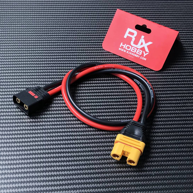 RJXHOBBY 1pcs QS8-S Male to AS150U Female 8AWG Conversion Line for RC Agriculture UAV Lipo Battery ESC Balance Charger