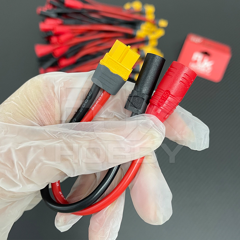 RJXHOBBY 1pcs QS8-S Male to AS150U Female 8AWG Conversion Line for RC Agriculture UAV Lipo Battery ESC Balance Charger