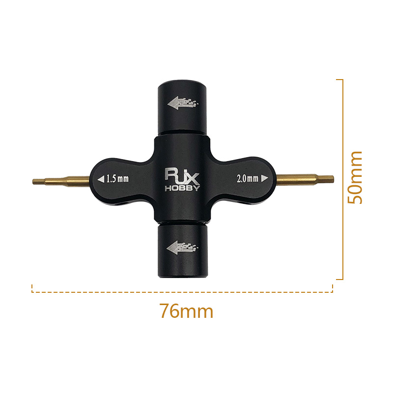 RJX 1Pcs M3 M5 Metal Quad Wrench & 1.5mm 2mm Hex Screwdriver Replacement Sleeve for RC Car FPV Motor Nuts Prop Releasing