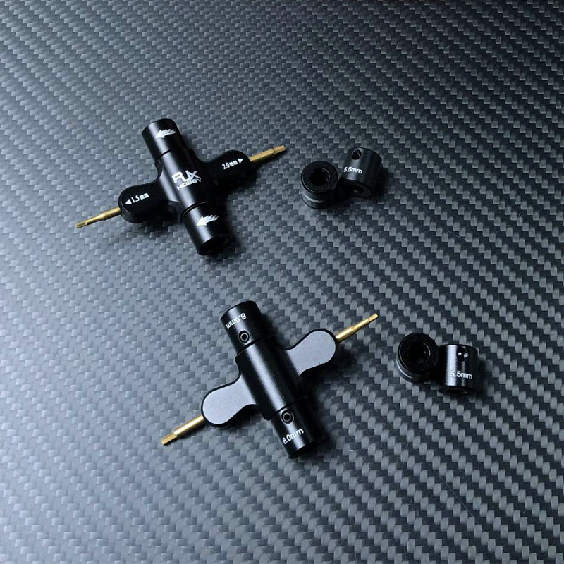 RJX 1Pcs M3 M5 Metal Quad Wrench & 1.5mm 2mm Hex Screwdriver Replacement Sleeve for RC Car FPV Motor Nuts Prop Releasing