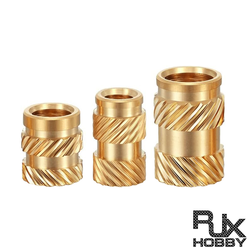 RJX 100pcs M3 Brass Insert Nuts Hot Melt Molding Copper Heat Inserting Thread Embedded Knurled Injection Nut