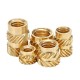 RJX 100pcs M4 Brass Insert Nuts Hot Melt Molding Copper Heat Inserting Thread Embedded Knurled Injection Nut