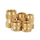 RJX 100pcs M2 Brass Insert Nuts Hot Melt Molding Copper Heat Inserting Thread Embedded Knurled Injection Nut