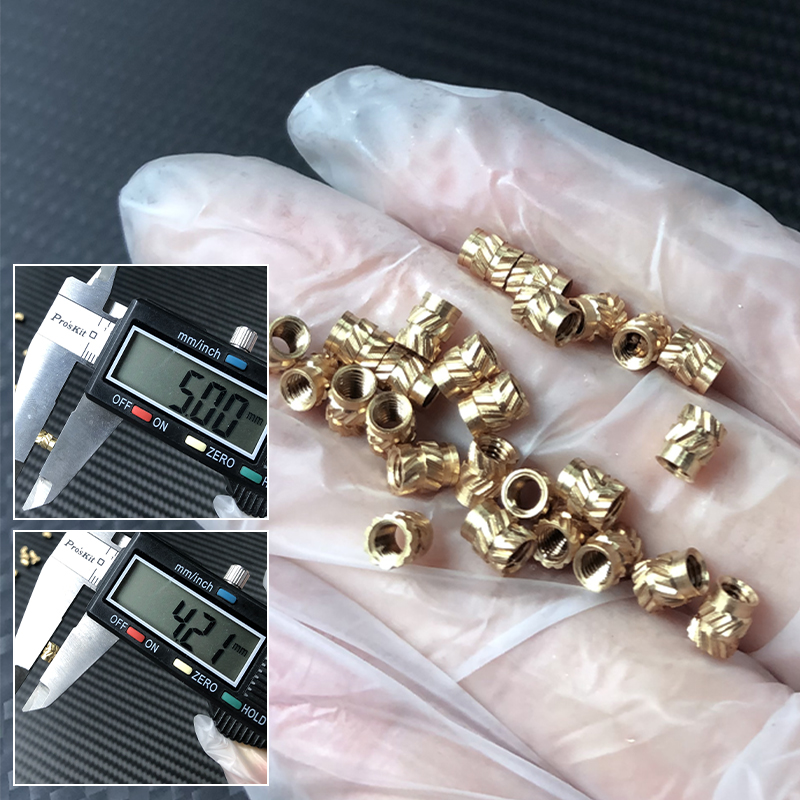 RJX 100pcs M3 Brass Insert Nuts Hot Melt Molding Copper Heat Inserting Thread Embedded Knurled Injection Nut