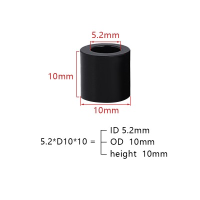 RJX 100pcs POM round washers Thickened gasket Isolation column(ID5.2mm OD10mm)