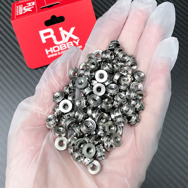 RJXHOBBY 100pcs M2 M2.5 M3 M4 M5 Stainless Steel Press nut
