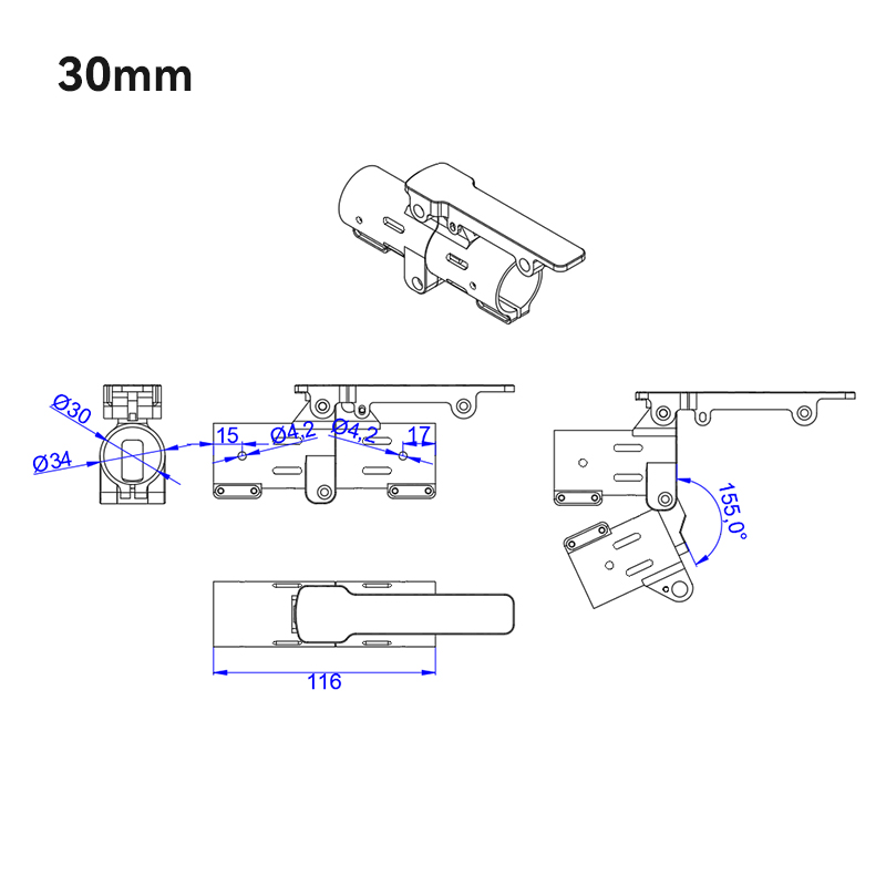 RJXHOBBY 1pcs 40 / 45 / 50mm V2 Quick remove folding arm for Plant Protection UAV Multicopter