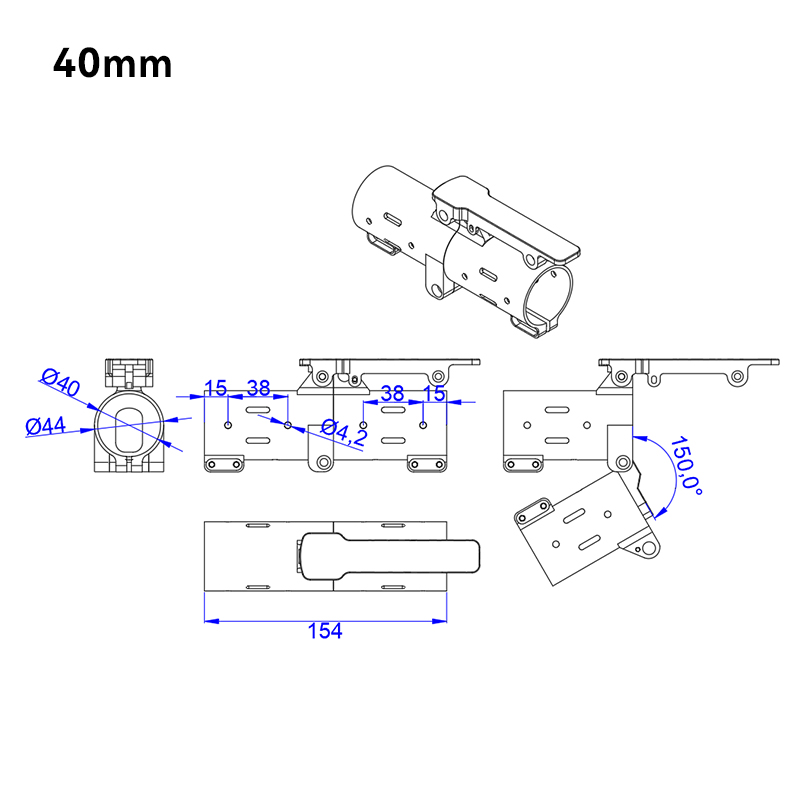 RJXHOBBY 1pcs 40 / 45 / 50mm V2 Quick remove folding arm for Plant Protection UAV Multicopter